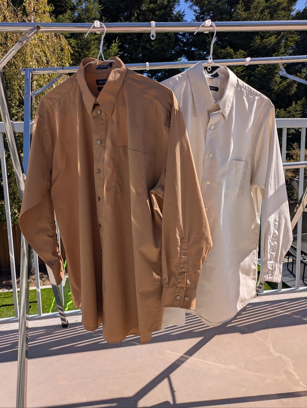 Nautica And DKNY Set Of Solid Long Sleeve Button Down Shirts Size 16.5